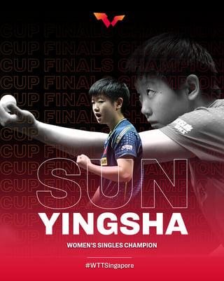 World No 2 Sun Yingsha creates History, by winning the Women's Singles at the 1st ever WTT Cup Finals!