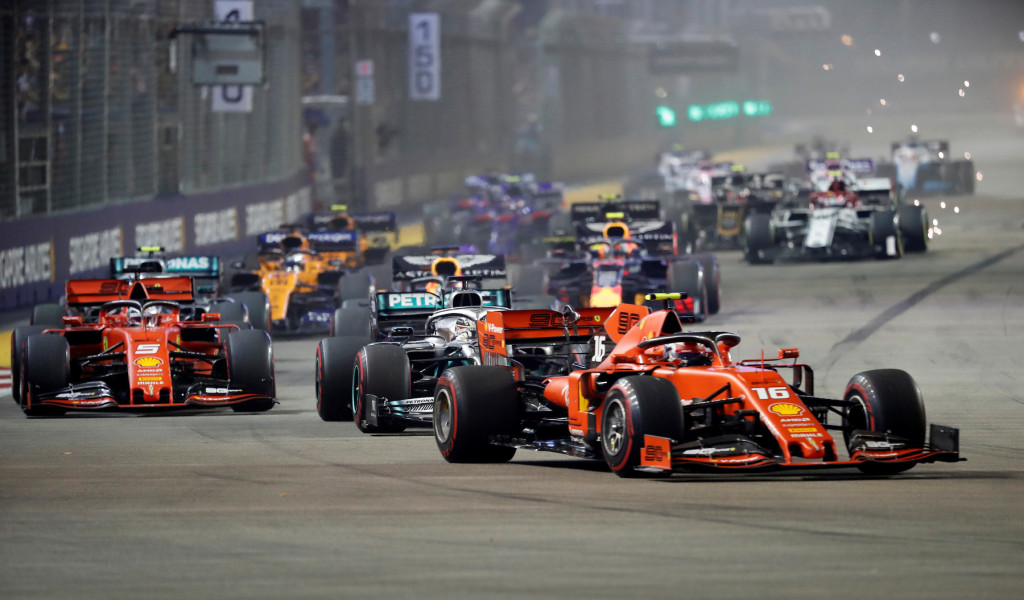 F1 Racers in action