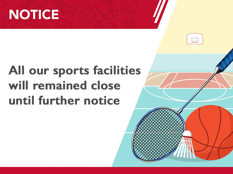 Closure of all sport and recreation facilities