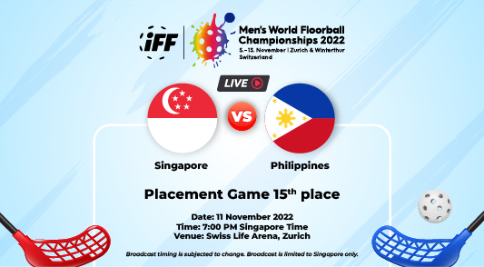 🇸🇬 Singapore vs 🇵🇭 Philippines | Men's World Floorball Championships 2022