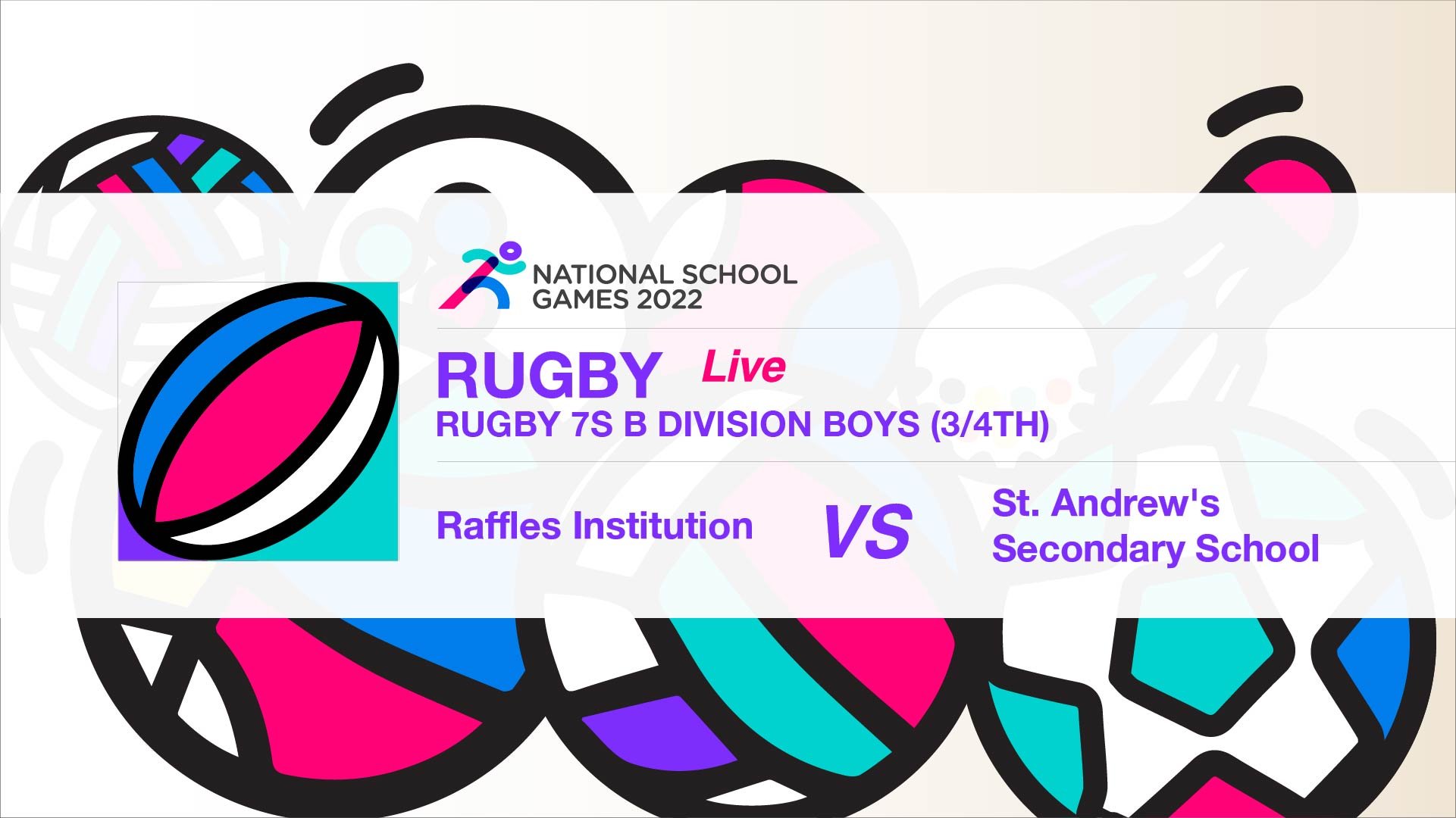 SSSC Rugby 7s B Division Boys 3rd/4th | Raffles Institution vs St. Andrew's Secondary School