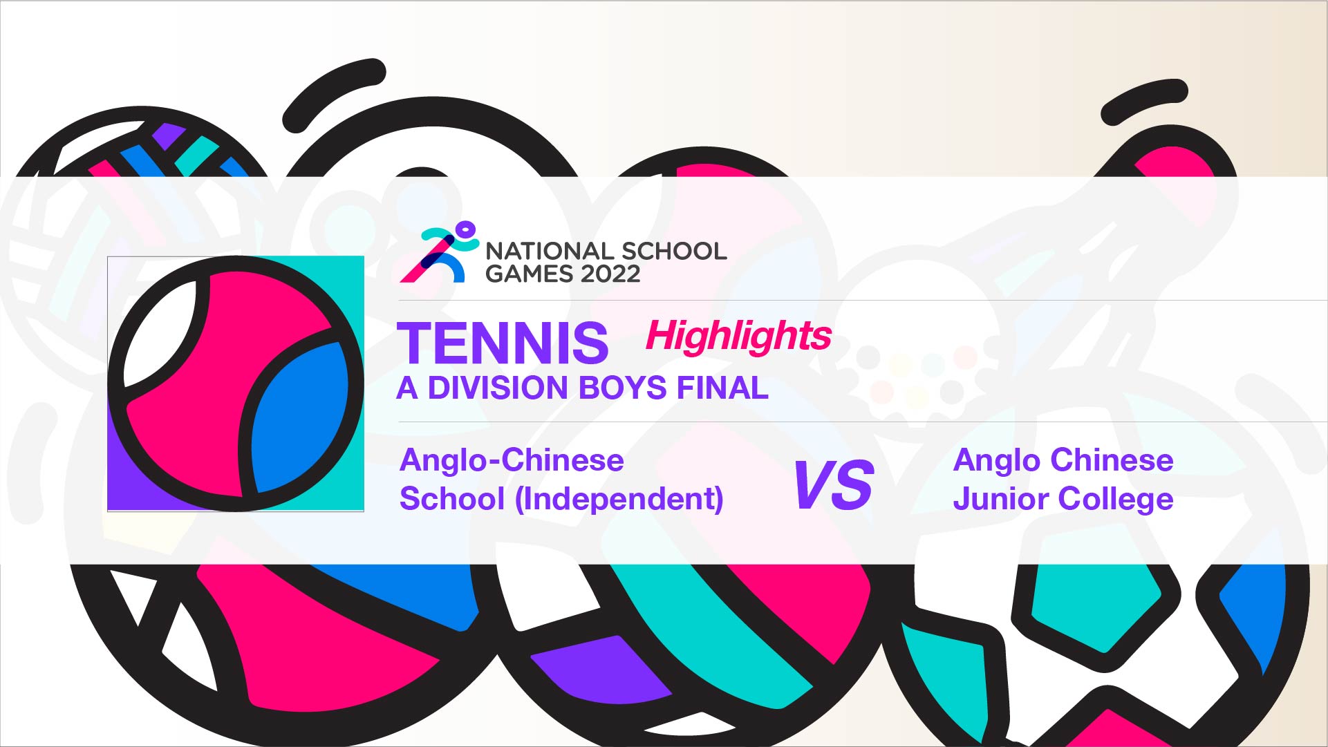 SSSC Tennis National A Division Boys Final Anglo-Chinese School (Independent) vs Anglo Chinese Junior College - Highlights