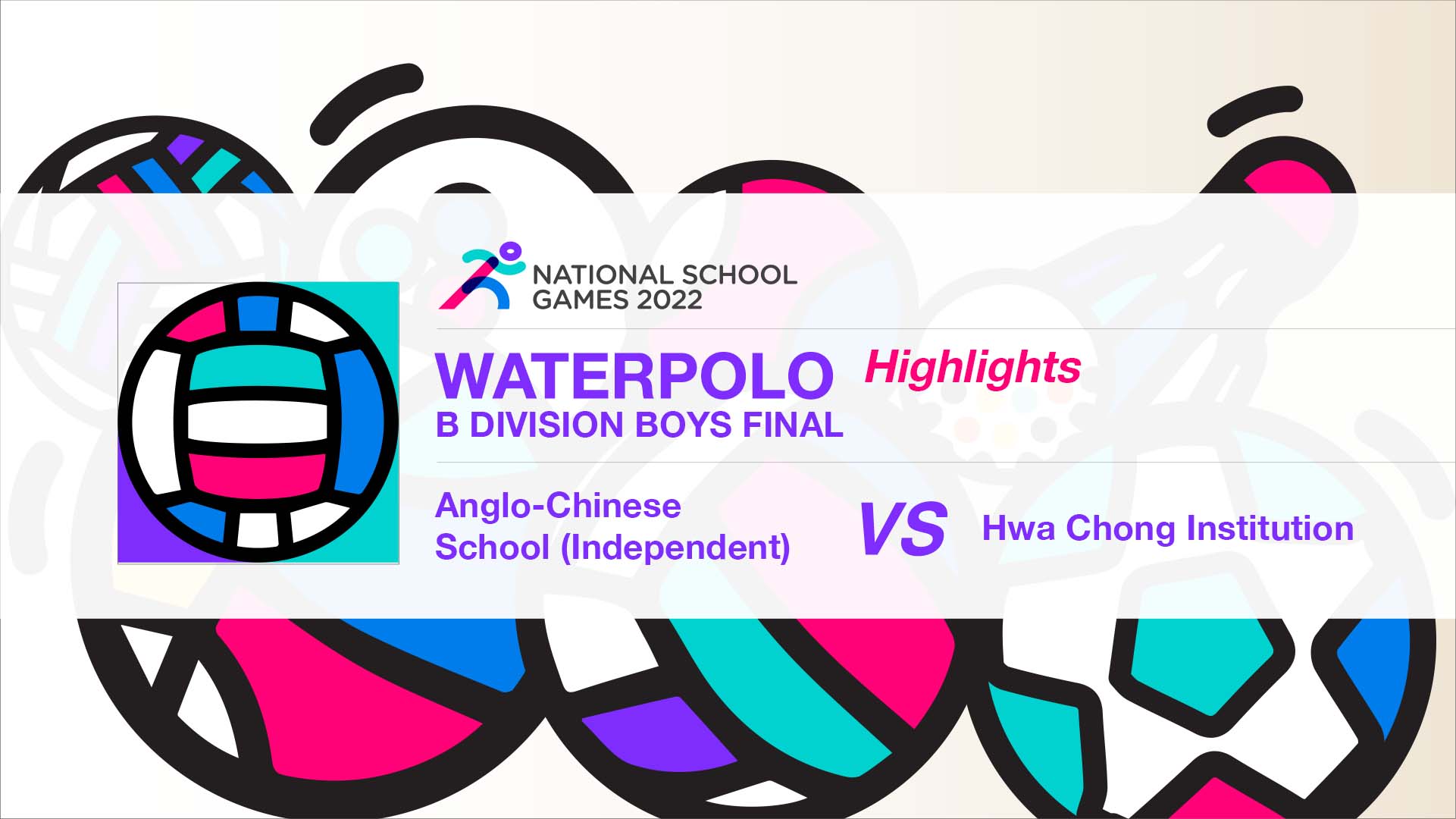 SSSC Water Polo B Division Boys Final | Anglo-Chinese School (Independent) vs Hwa Chong Institution - Highlights
