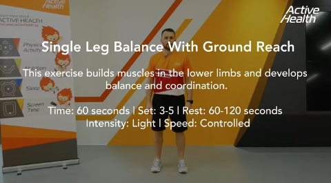 Active Health Exercises For Adults - Single Leg Balance With Ground Reach Thumbnail