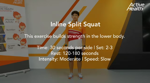 Active Health Exercises For Youth - Inline Split Squat Thumbnail