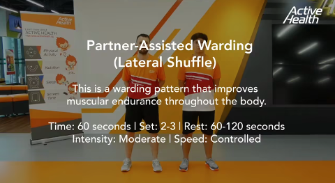 Active Health Exercises For Youth - Partner-Assisted Warding (Lateral Shuffle) Thumbnail