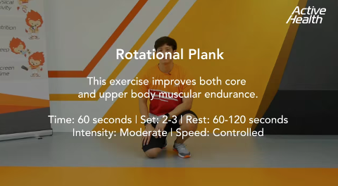 Active Health Exercises For Youth - Rotational Plank Thumbnail