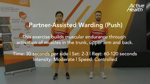 Active Health Exercises for Adults/Masters - Partner-Assisted Warding (Push) Thumbnail