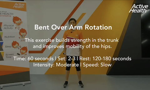 Active Health Exercises for Masters - Bent Over Arm Rotation Thumbnail