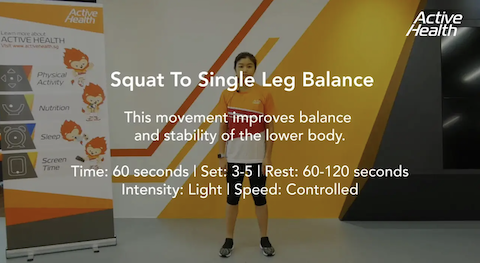 Active Health Exercises for Masters - Squat To Single Leg Balance Thumbnail