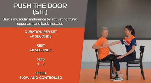 Simple Stretching for Seniors Ep 5 - Push The Door (Sit) Thumbnail