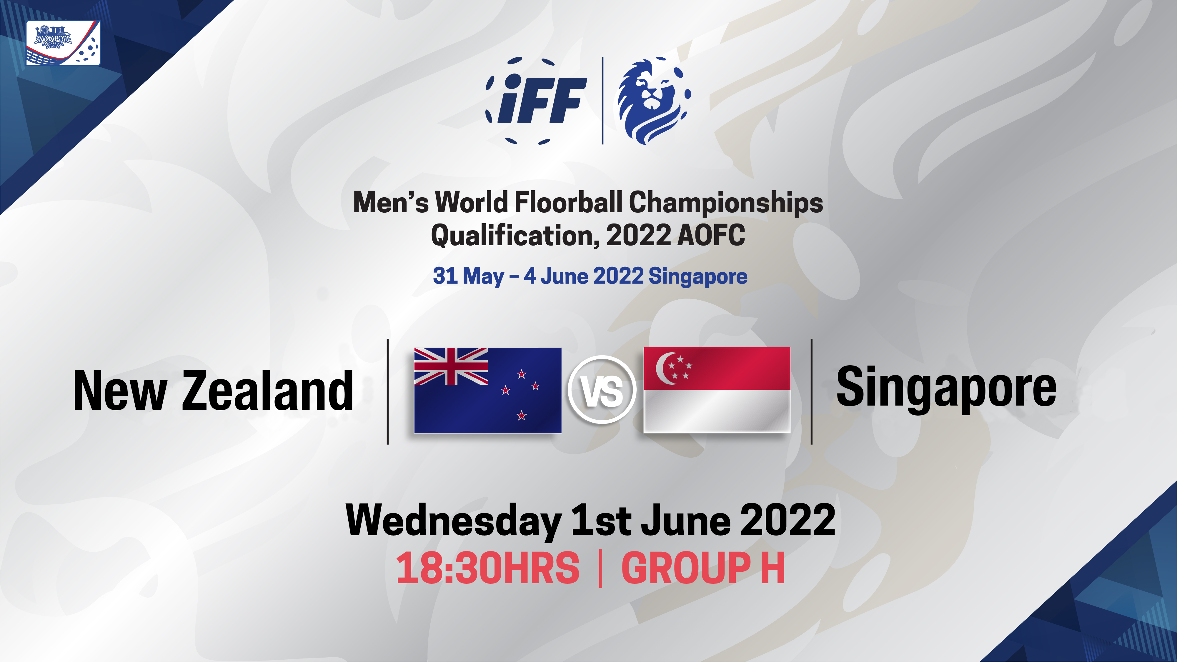 IFF Men's World Floorball Championship Qualifications 2022 - New Zealand vs Singapore