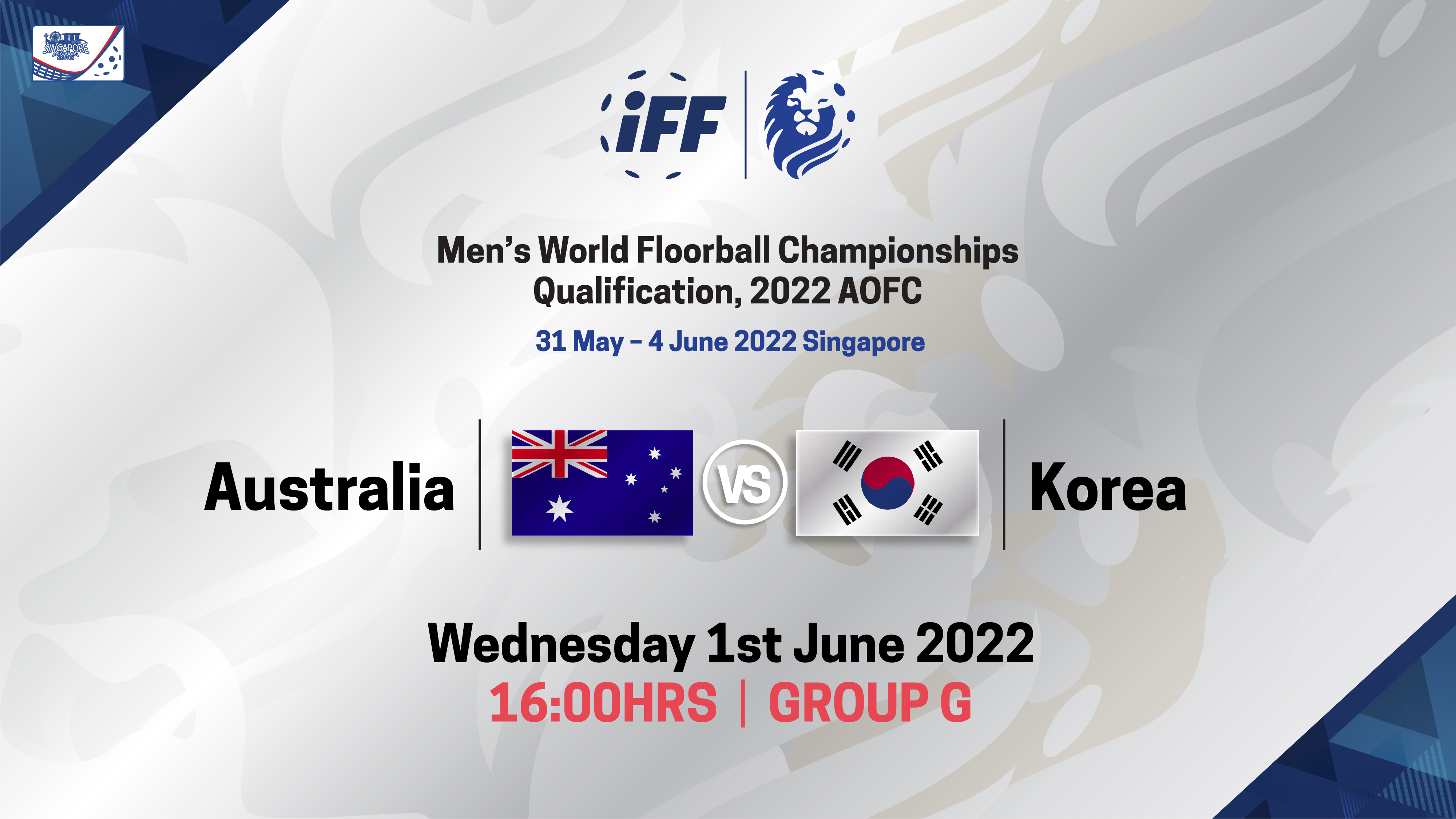 IFF Men's World Floorball Championship Qualifications 2022 - Australia vs Korea