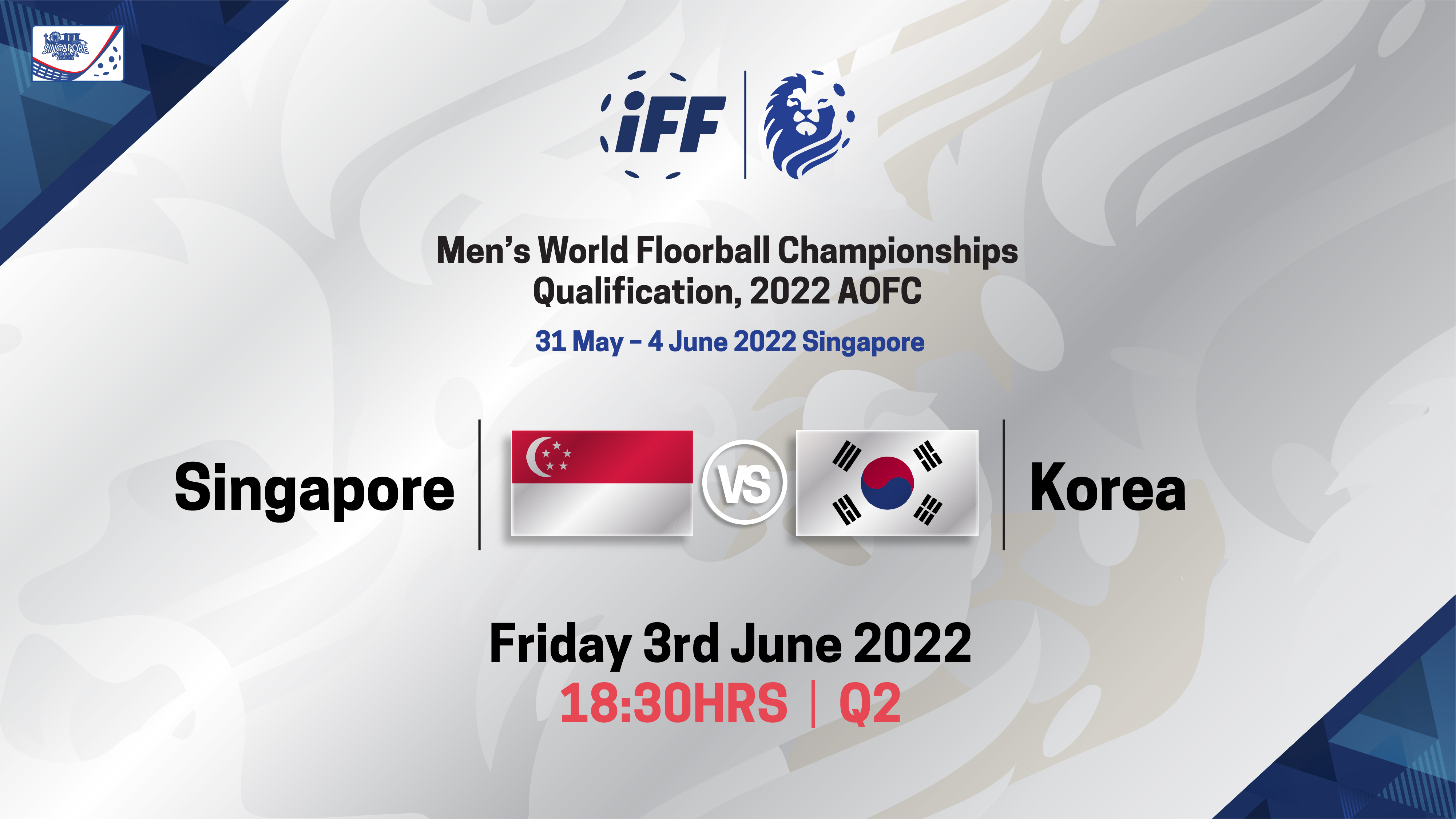 IFF Men's World Floorball Championship Qualifications 2022 - Quarter Final 2 - Singapore vs Korea